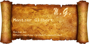 Mentzer Gilbert névjegykártya